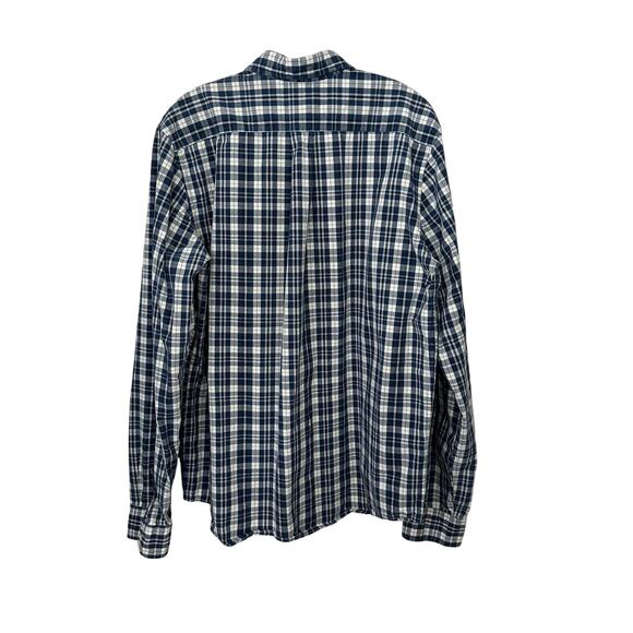 Abercrombie & Fitch Shirt Mens Large Blue White Plaid Muscle Fit Button Down - Picture 3 of 7